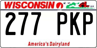 WI license plate 277PKP