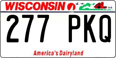 WI license plate 277PKQ