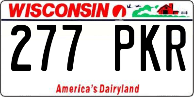 WI license plate 277PKR