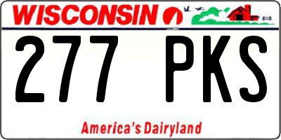WI license plate 277PKS