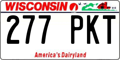 WI license plate 277PKT