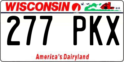 WI license plate 277PKX