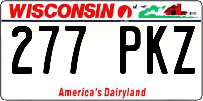 WI license plate 277PKZ