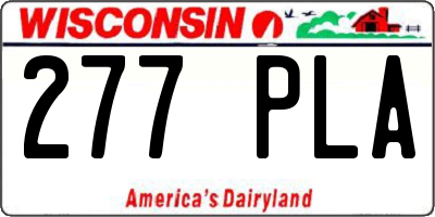 WI license plate 277PLA