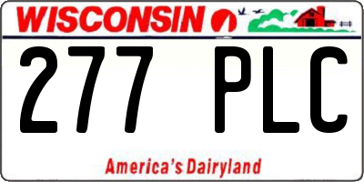 WI license plate 277PLC