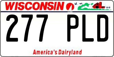 WI license plate 277PLD