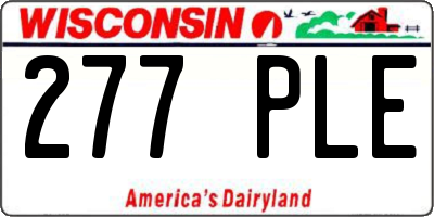 WI license plate 277PLE