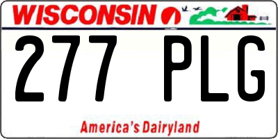 WI license plate 277PLG