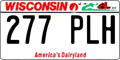 WI license plate 277PLH
