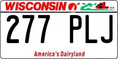 WI license plate 277PLJ