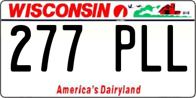 WI license plate 277PLL
