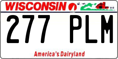 WI license plate 277PLM