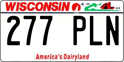 WI license plate 277PLN