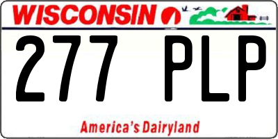 WI license plate 277PLP