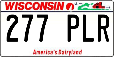 WI license plate 277PLR