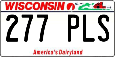 WI license plate 277PLS