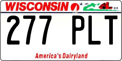 WI license plate 277PLT