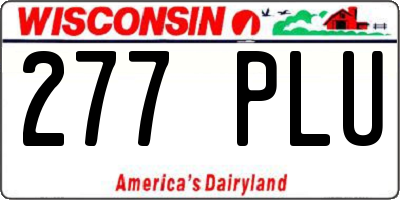 WI license plate 277PLU