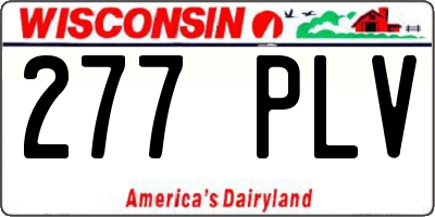 WI license plate 277PLV