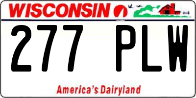 WI license plate 277PLW