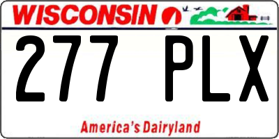 WI license plate 277PLX
