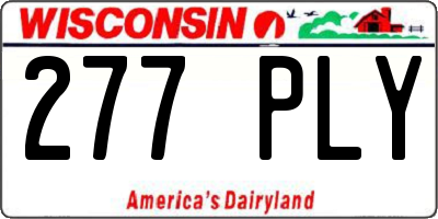 WI license plate 277PLY