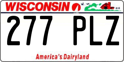 WI license plate 277PLZ