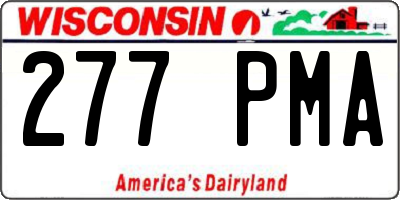 WI license plate 277PMA
