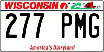 WI license plate 277PMG