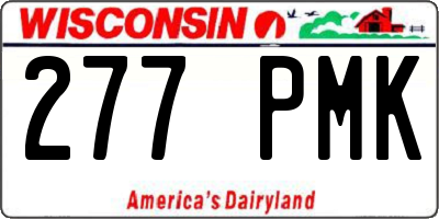 WI license plate 277PMK
