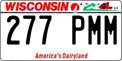 WI license plate 277PMM