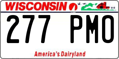 WI license plate 277PMO