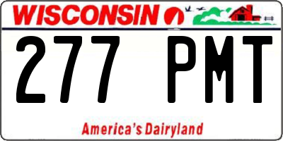 WI license plate 277PMT