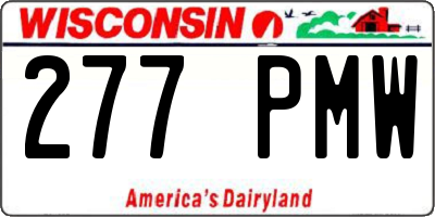 WI license plate 277PMW