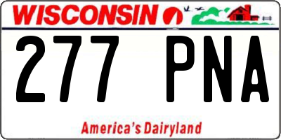 WI license plate 277PNA