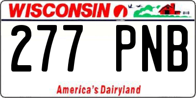 WI license plate 277PNB