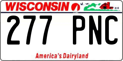 WI license plate 277PNC
