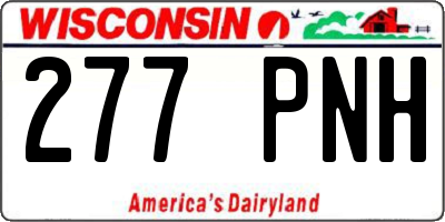 WI license plate 277PNH