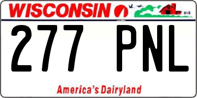 WI license plate 277PNL