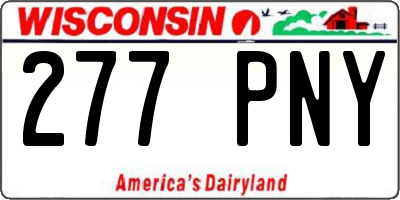 WI license plate 277PNY