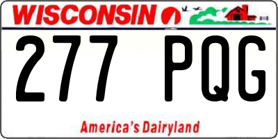 WI license plate 277PQG