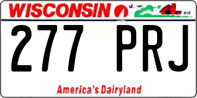 WI license plate 277PRJ