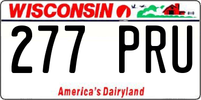 WI license plate 277PRU