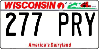 WI license plate 277PRY