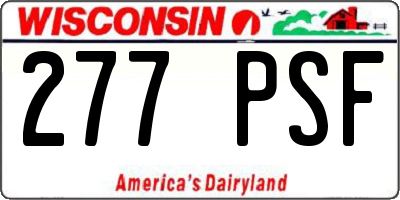 WI license plate 277PSF