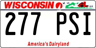 WI license plate 277PSI
