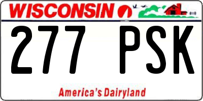 WI license plate 277PSK