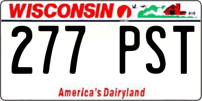 WI license plate 277PST