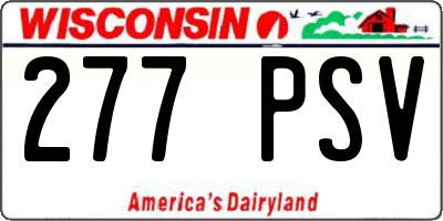 WI license plate 277PSV