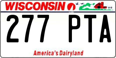 WI license plate 277PTA